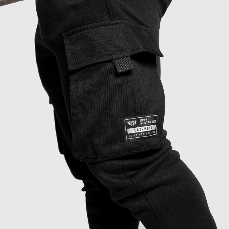 Pánské tepláky Iron Aesthetics Cargo Joggers, černé