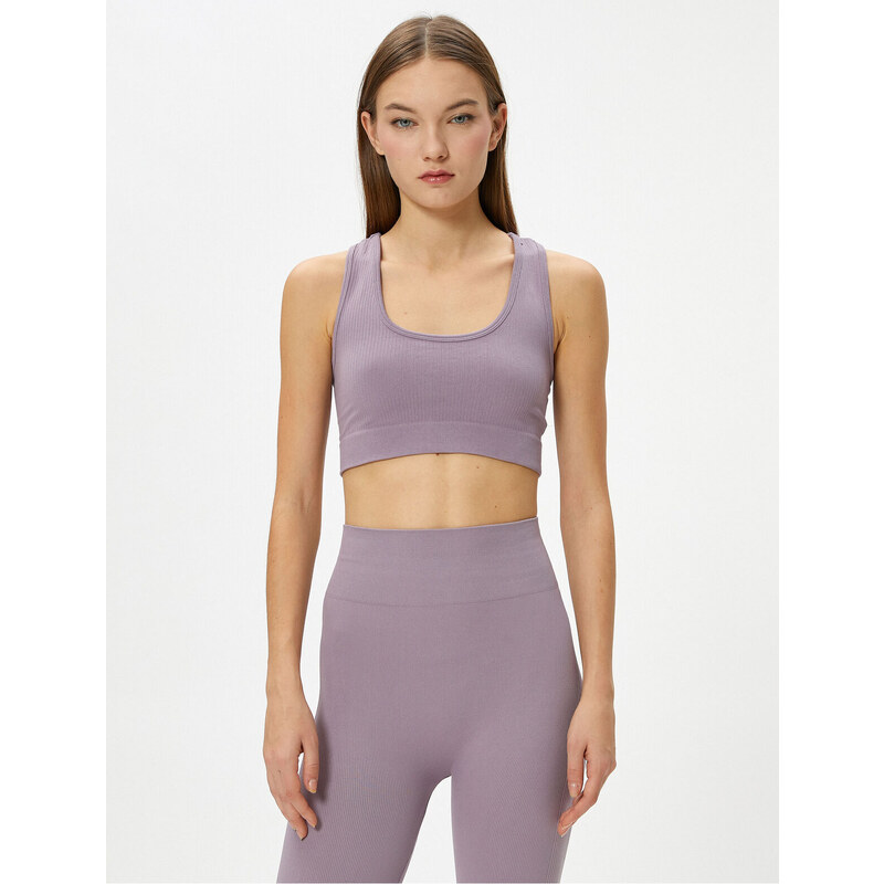 Koton Sports Bra Seamless U-Neck Ribbed Slim Fit