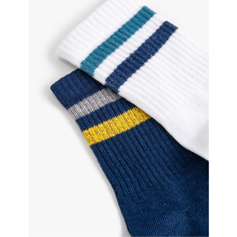 Koton 2-Pack Crew Neck Socks Striped