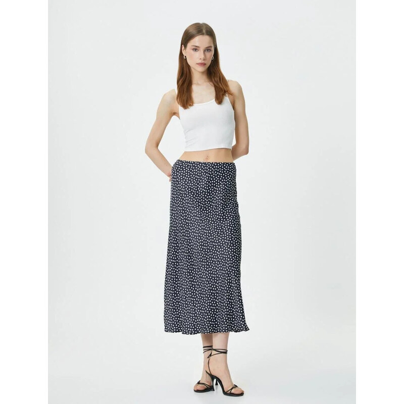 Koton Polka Dot Midi Skirt Viscose