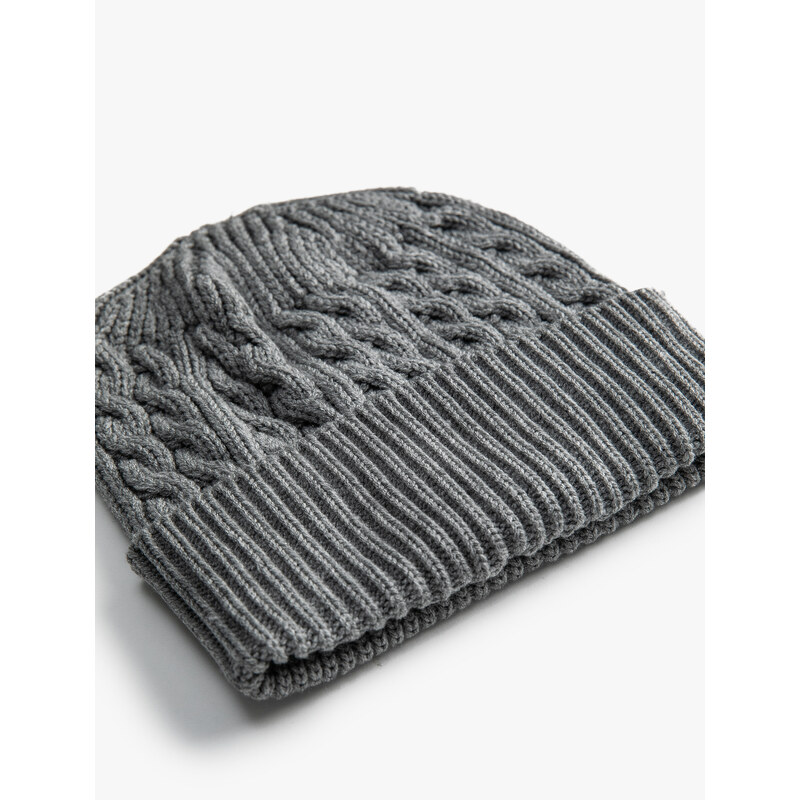 Koton Basic Knit Beanie with Folding Detail