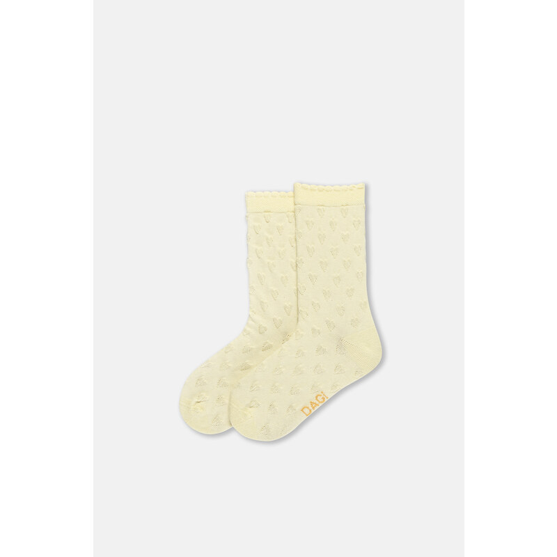 Dagi Lilac-Yellow Girls 2-Pack Heart Patterned Socks