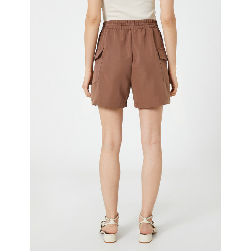 Koton Cargo Pocket Shorts with Tie Waist Modal Blend