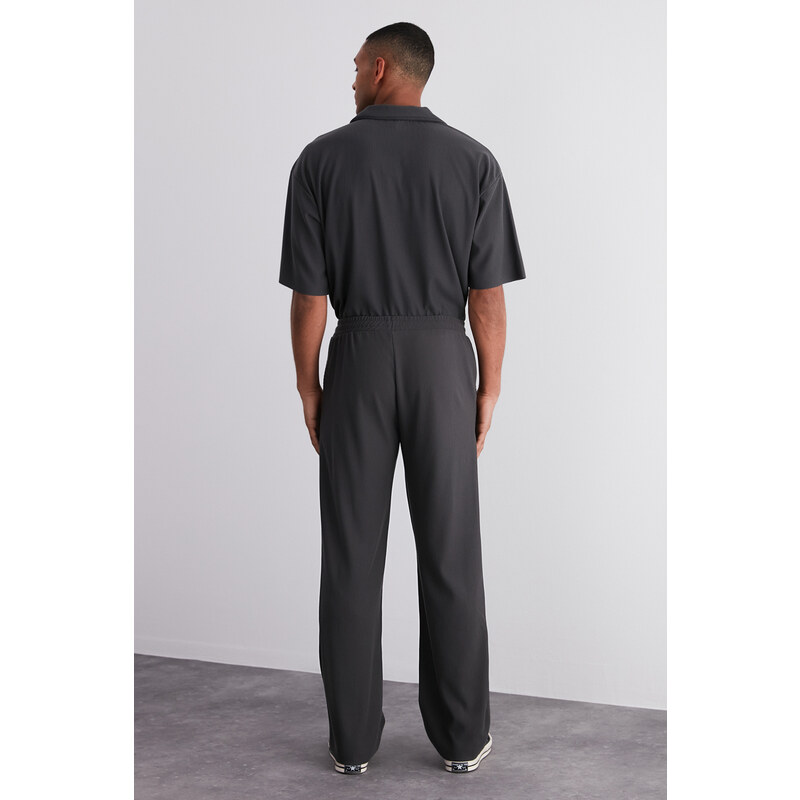 Trendyol Limited Edition Smoked Comfort/Wide Leg Textured Hidden Lace Up Wrinkle-Free Sweatpants