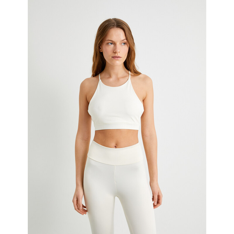 Koton Yoga Sports Bra Covered Barbell Neck with Back Strap Detail