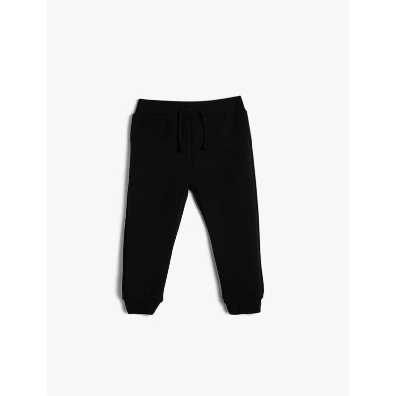 Koton Basic Sweatpants Textured Cotton Tie Waist