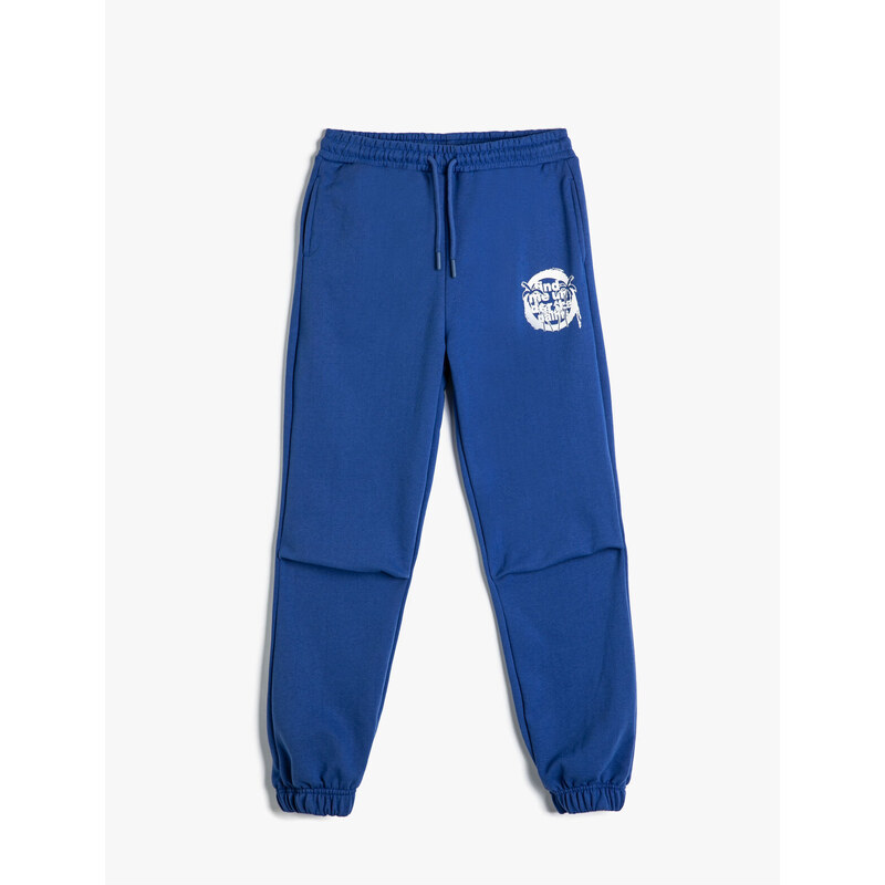 Koton Jogger Sweatpants Tie Waist Pocket Print Detailed