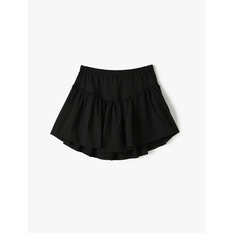 Koton Shorts Skirt Textured Pleated