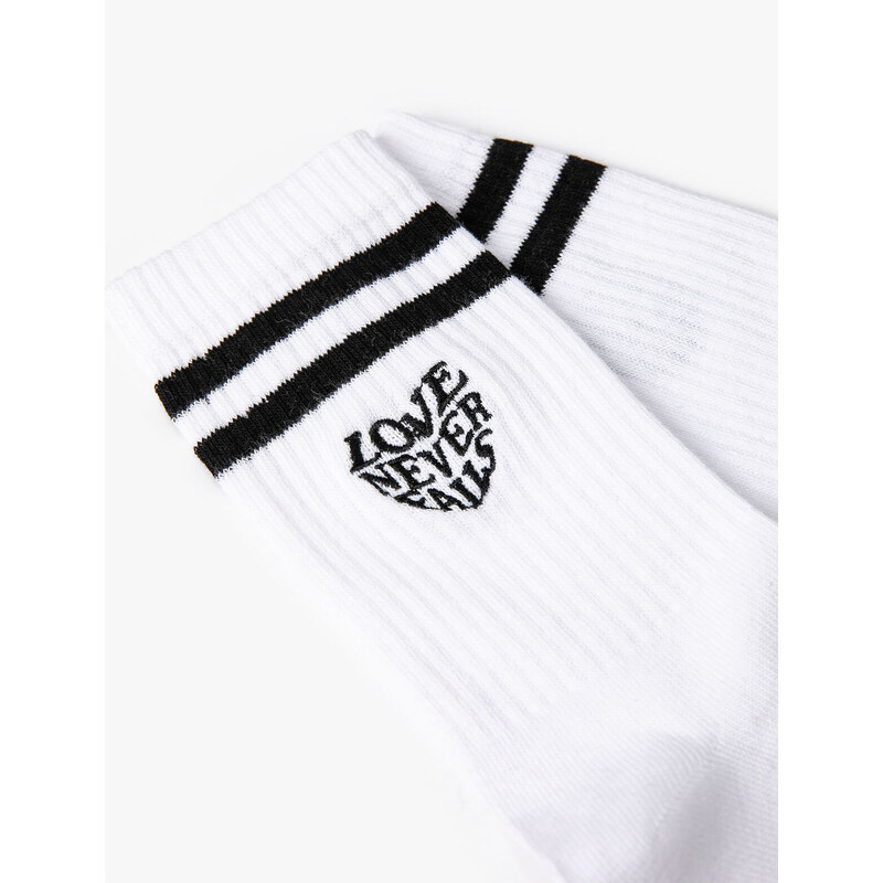 Koton Socks With Slogan Embroidered