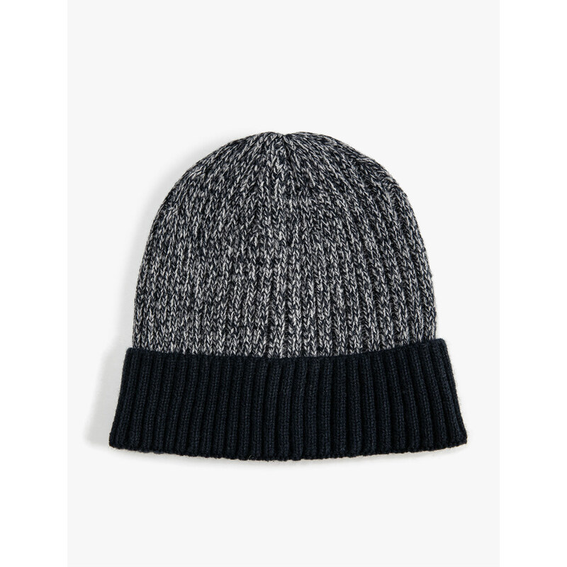 Koton Marked Beanie with Fold Detail