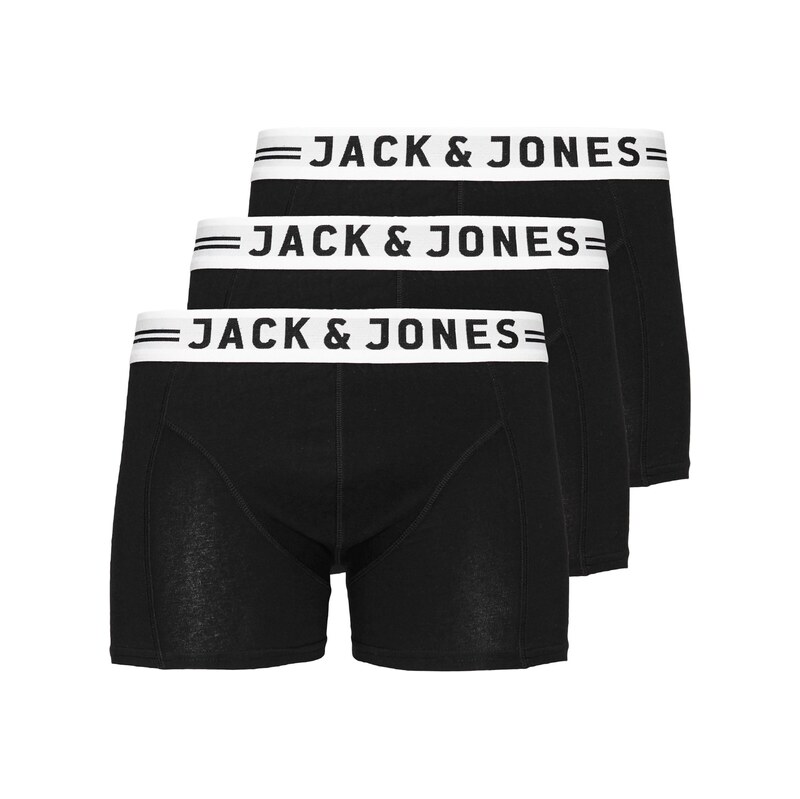 JACK & JONES Boxerky Sense černý melír / bílá