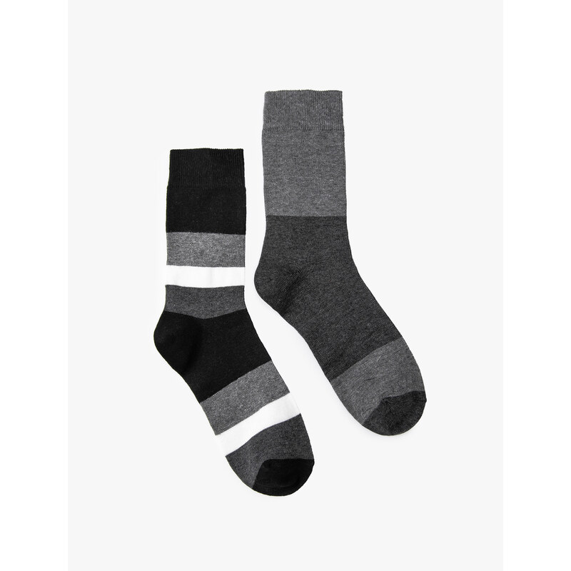 Koton Set of 2 Socks with Geometric Pattern.