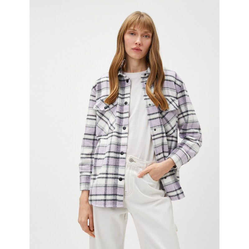 Koton Lumberjack Shirt With Pockets and Snaps