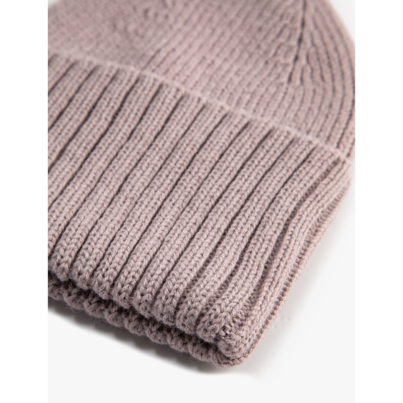 Koton Elastic Knit Beanie Wide Layered Edge