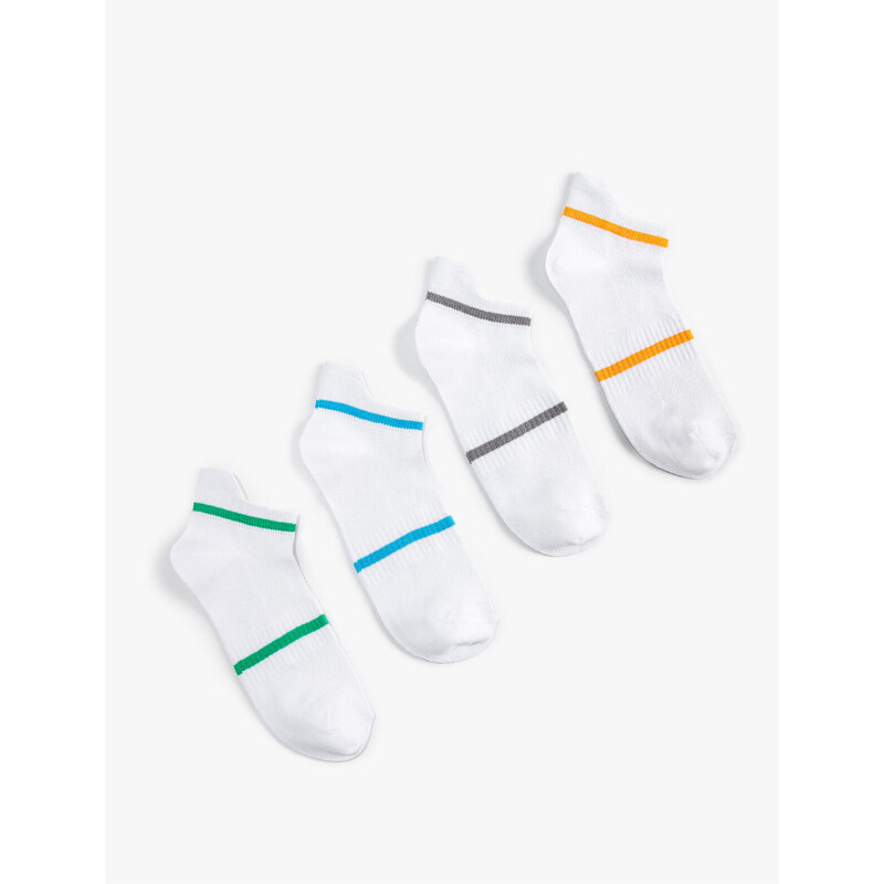 Koton Set of 4 Booties and Socks with Stripe Detail, Textured