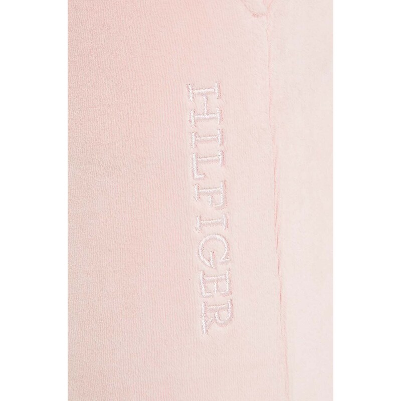 Dětské tepláky Tommy Hilfiger růžová barva, s aplikací