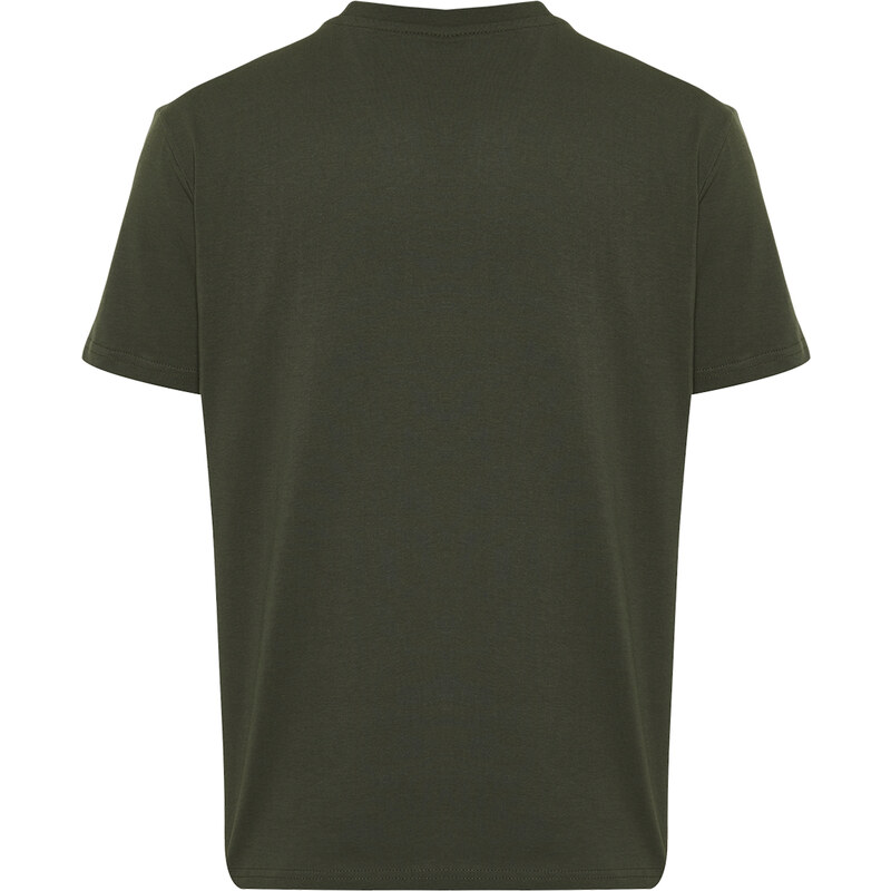 Trendyol Khaki Regular/Normal Fit Printed 100% Cotton Short Sleeve T-Shirt