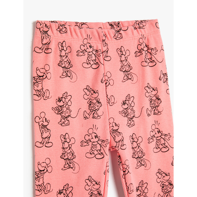 Koton Minnie and Mickey Mouse Leggings Licensed Ribbed Cotton