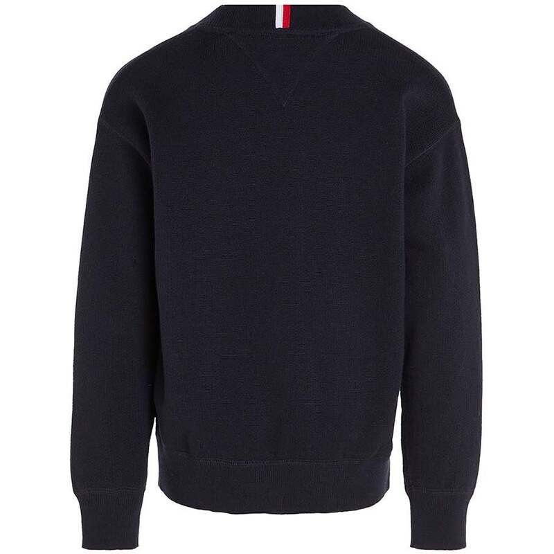 Dětský bavlněný svetr Tommy Hilfiger tmavomodrá barva, lehký