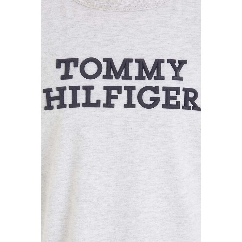 Dětské bavlněné tričko Tommy Hilfiger šedá barva, s potiskem