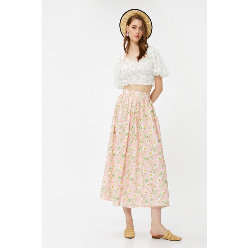 Koton Daisy Midi Flared Skirt