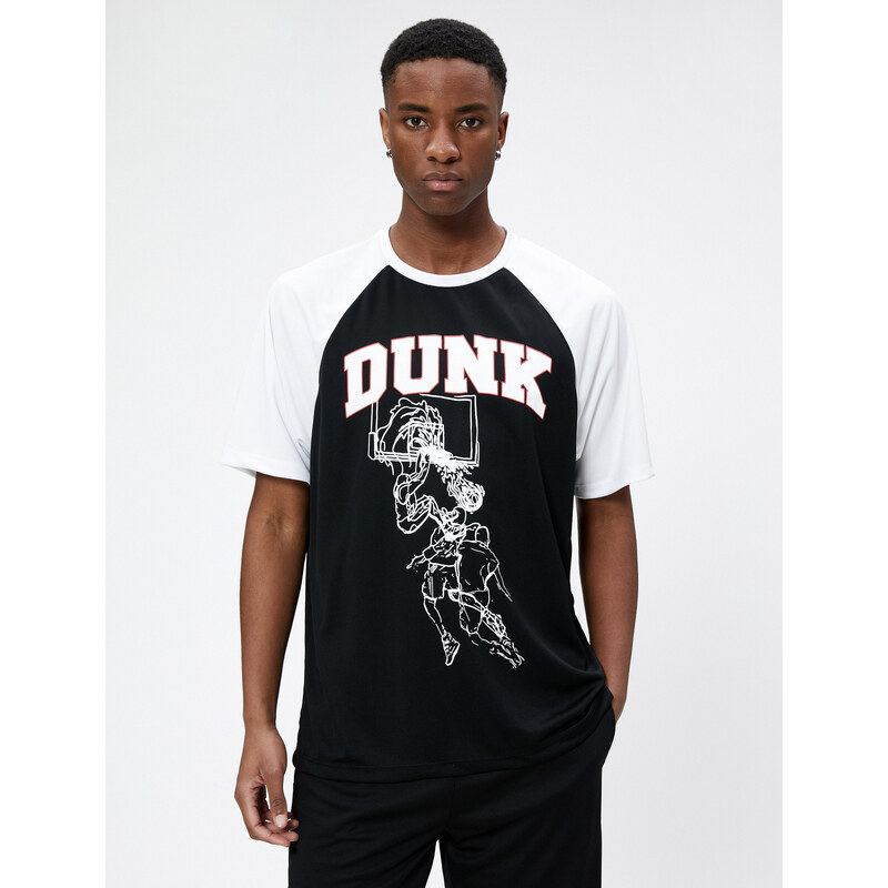 Koton Sports Oversize T-Shirt Basketball Printed Crewneck Half Sleeves