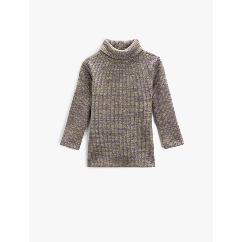 Koton Turtleneck T-Shirt with Long Sleeves, Soft texture and a loose fit.