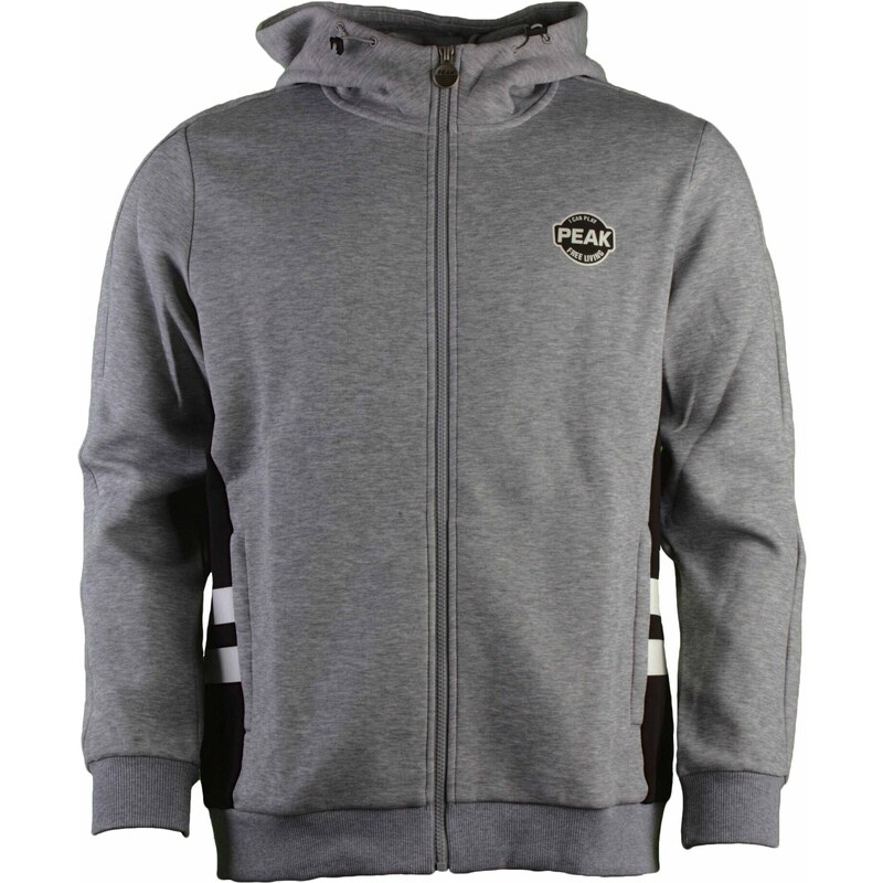 Peak peak knitting hoodie zipper-opened jacket mid.melange grey
