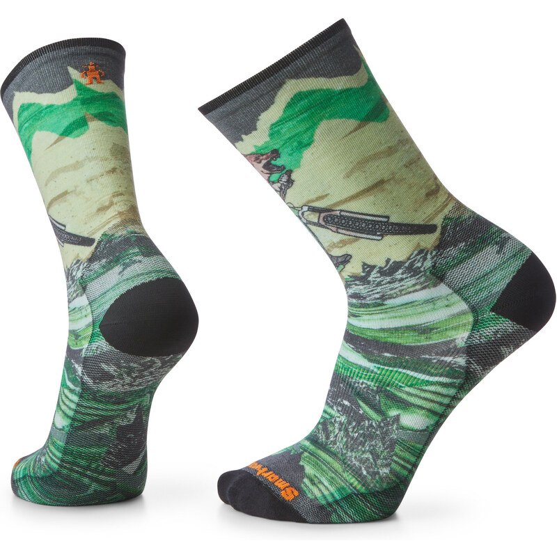 Smartwool BIKE ZERO CUSHION WOLF PRINT CREW natural