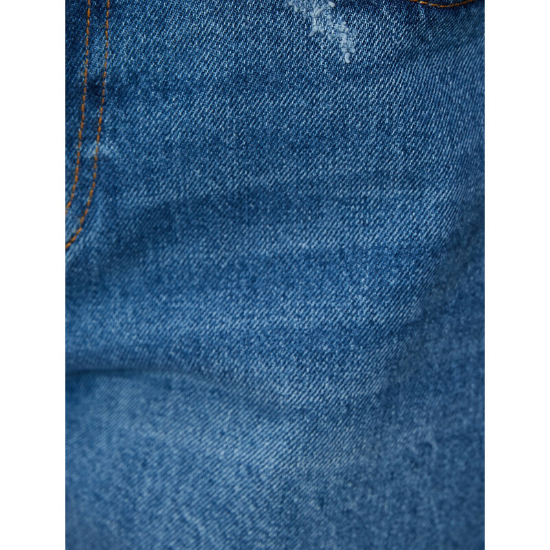 Koton Denim Shorts With Pocket High Waist, distressed detail Cotton.