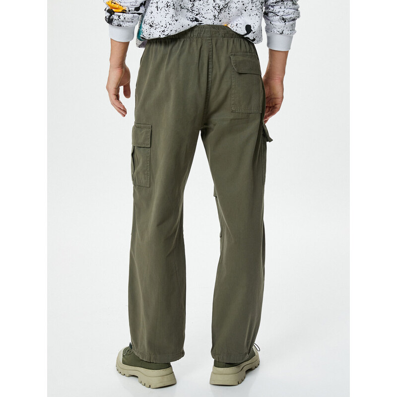 Koton Parachute Trousers Wide Cut Stopper Cargo Pocket Detailed