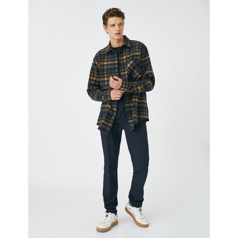 Koton Lumberjack Shirt Classic Collar Buttons Pocket Detailed Long Sleeve