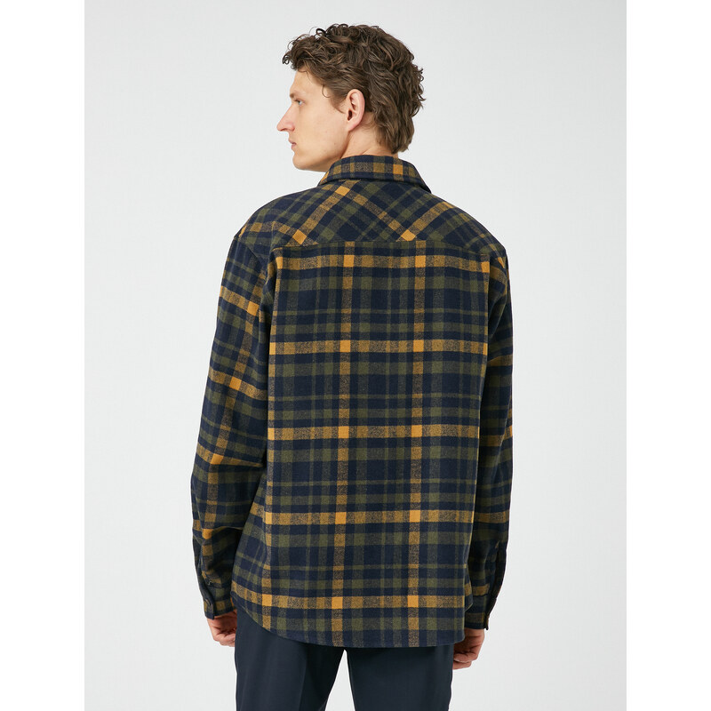 Koton Lumberjack Shirt Classic Collar Buttons Pocket Detailed Long Sleeve