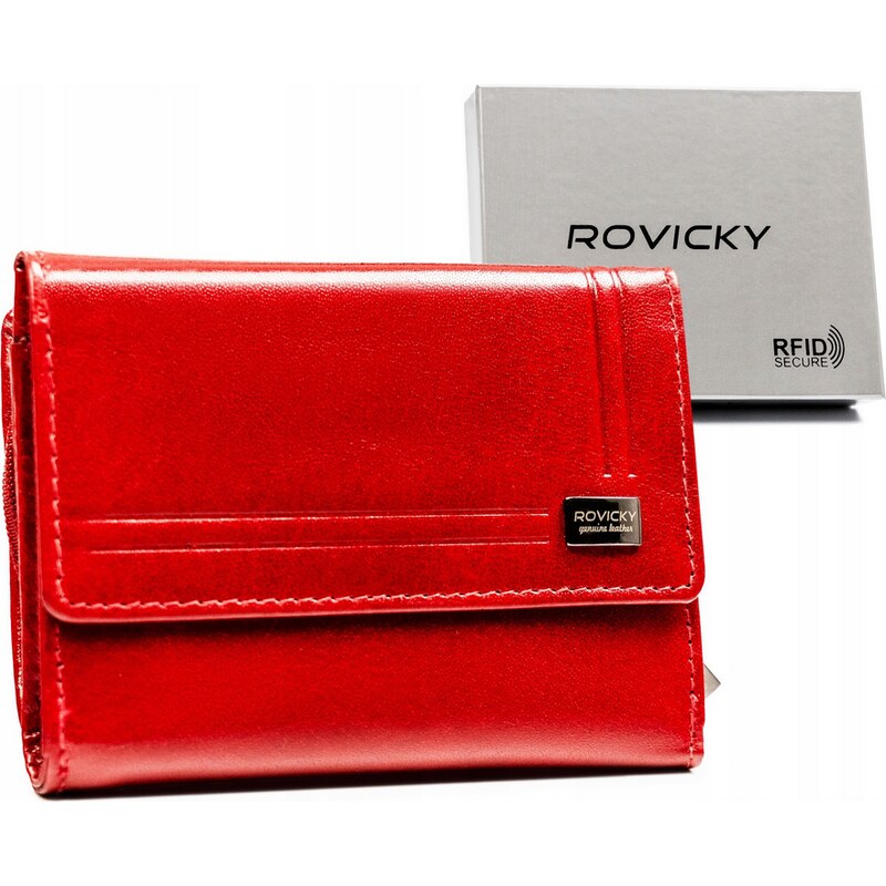Rovicky Červená střední kožená peněženka V269