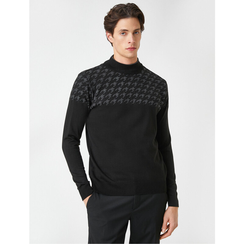 Koton Knitwear Sweater Half Turtleneck Crowbar Detailed