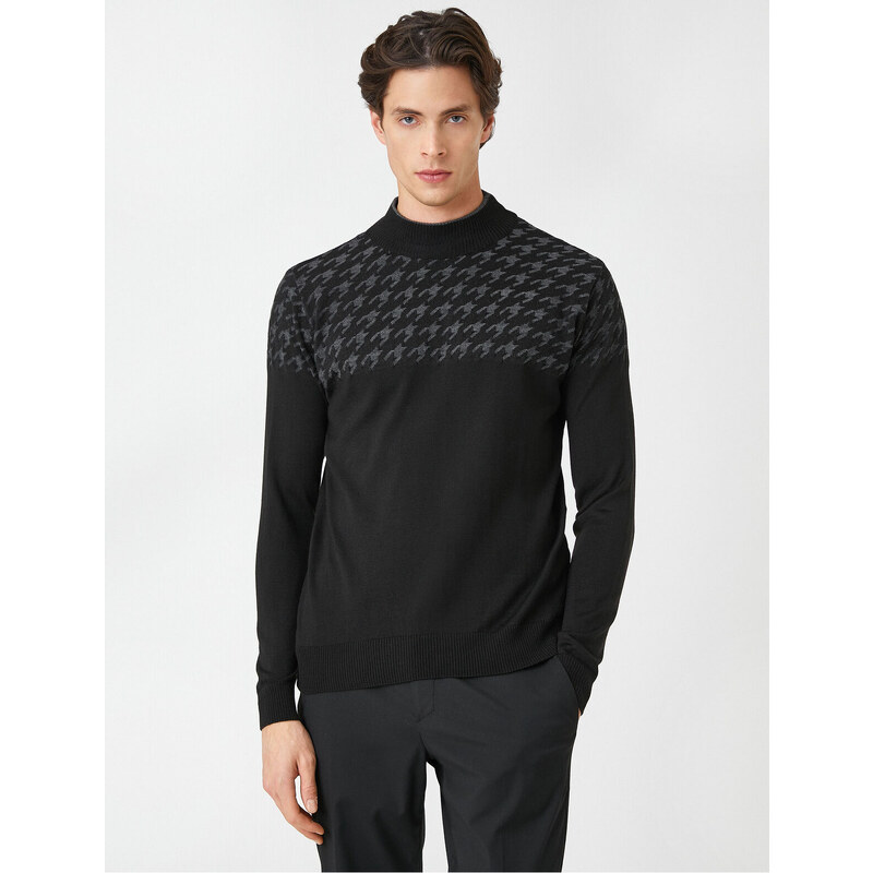 Koton Knitwear Sweater Half Turtleneck Crowbar Detailed