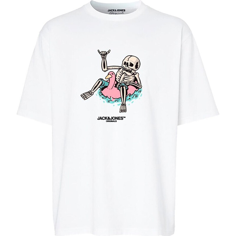Jack and Jones | Tričko Tampa s lebkou - bílé