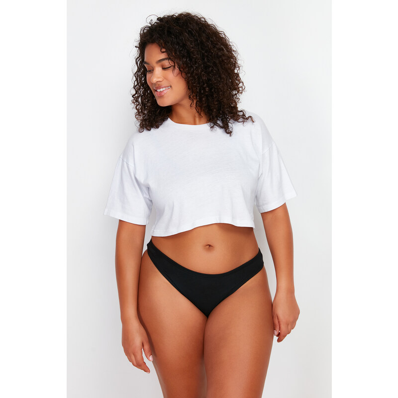 Trendyol Curve 2 White- 2 Tan- 1 Gray- 2 Black Packaged Plus Size Briefs