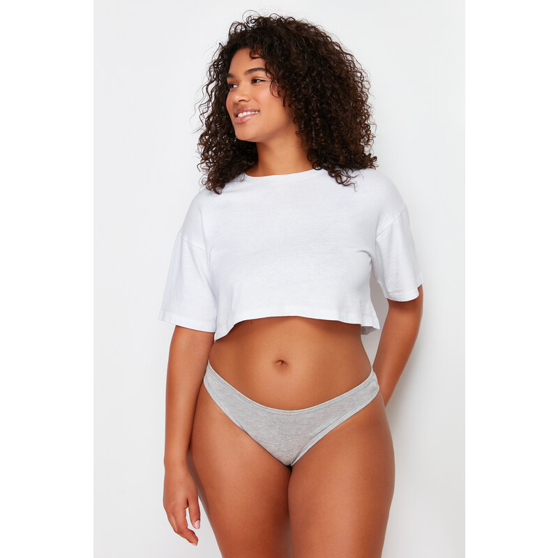 Trendyol Curve 2 White- 2 Tan- 1 Gray- 2 Black Packaged Plus Size Briefs