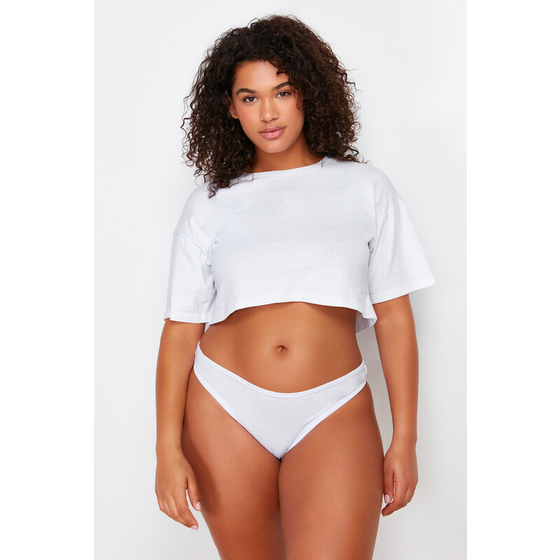 Trendyol Curve 2 White- 2 Tan- 1 Gray- 2 Black Packaged Plus Size Briefs