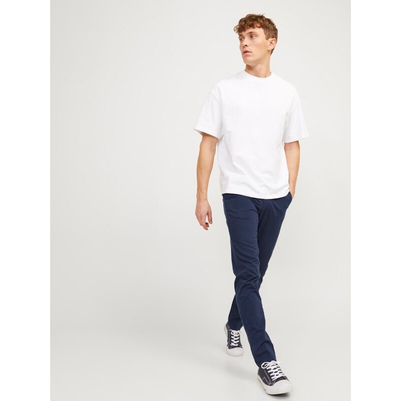 Tmavě modré chino kalhoty Jack & Jones Marco - Pánské