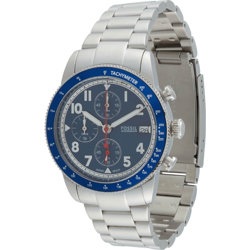 FOSSIL Analogové hodinky SPORT TOURER námořnická modř / stříbrná 94642906