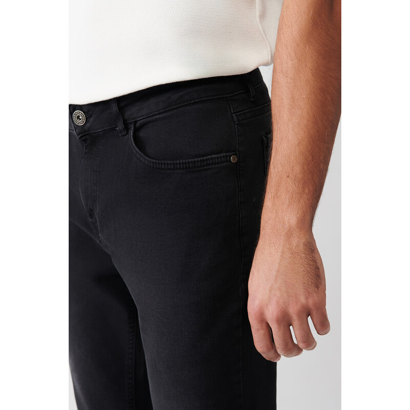 Avva Men's Anthracite Washable Flexible Slim Fit Slim Fit Jeans
