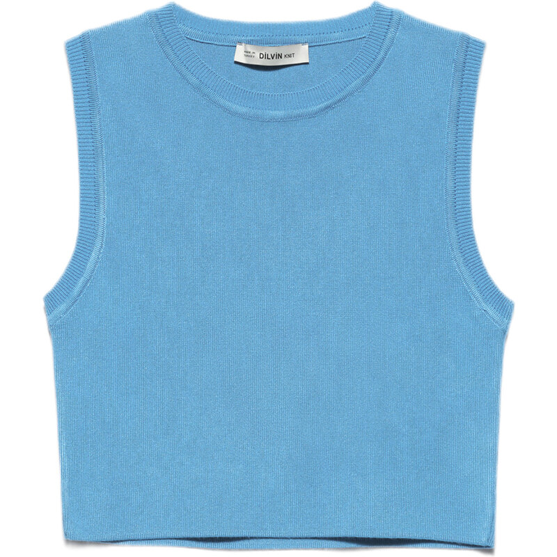 Dilvin 10172 Crew Neck Knitwear Crop