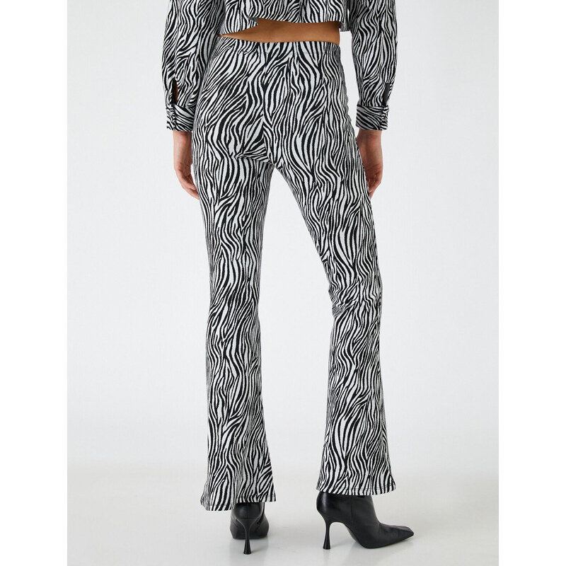 Koton Zebra vzorované kalhoty Flare