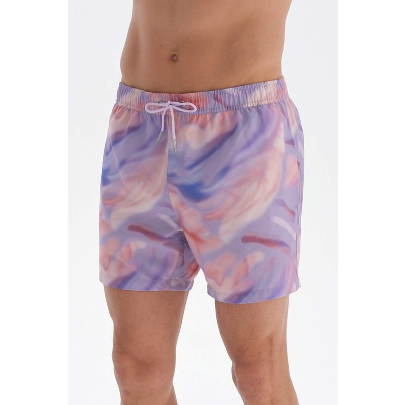 Dagi Lilac Watercolor Pattern Beach Shorts