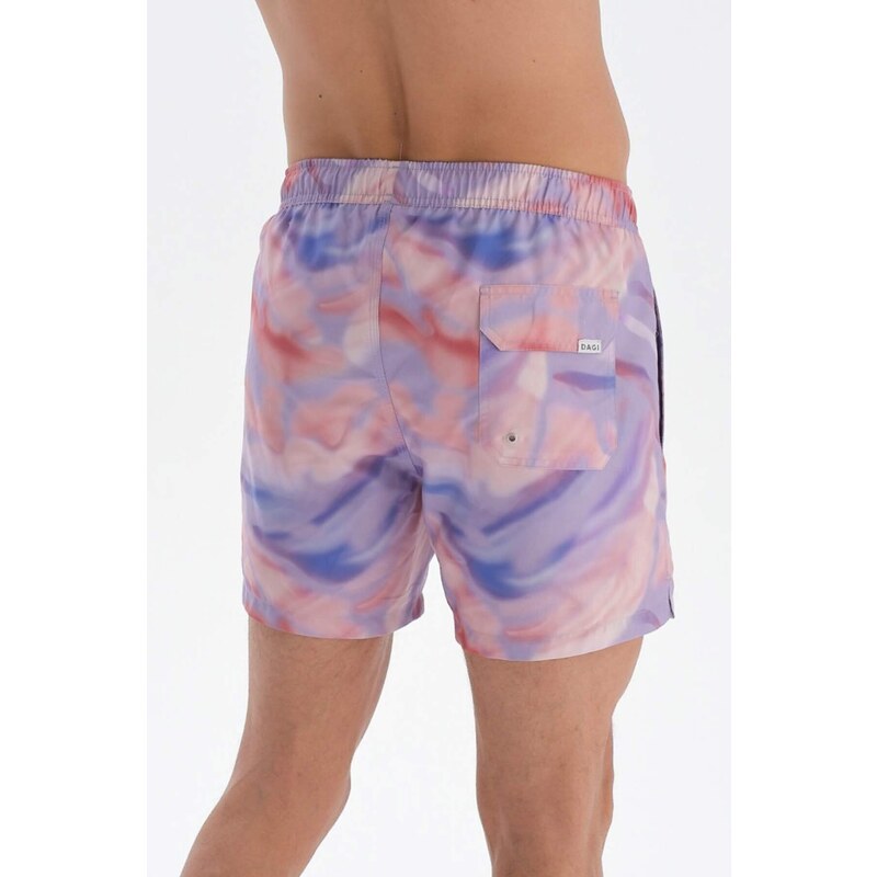 Dagi Lilac Watercolor Pattern Beach Shorts