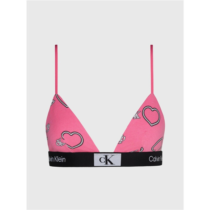 Dámské podprsenka 000QF7478E KCC růžová se srdíčky - Calvin Klein 90656439