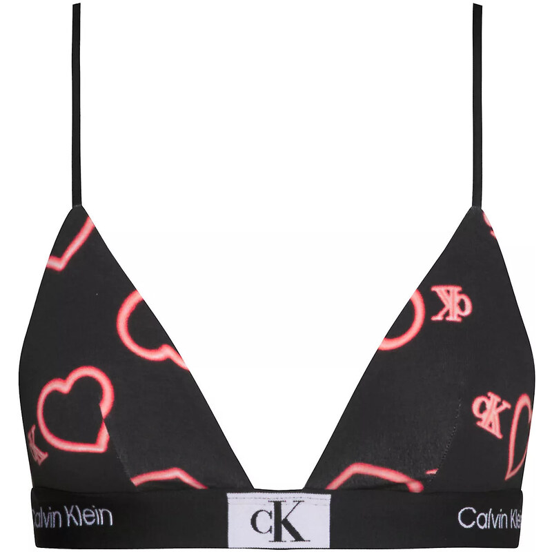 Dámské podprsenka 000QF7478E H1R černá se srdíčky - Calvin Klein 90656437