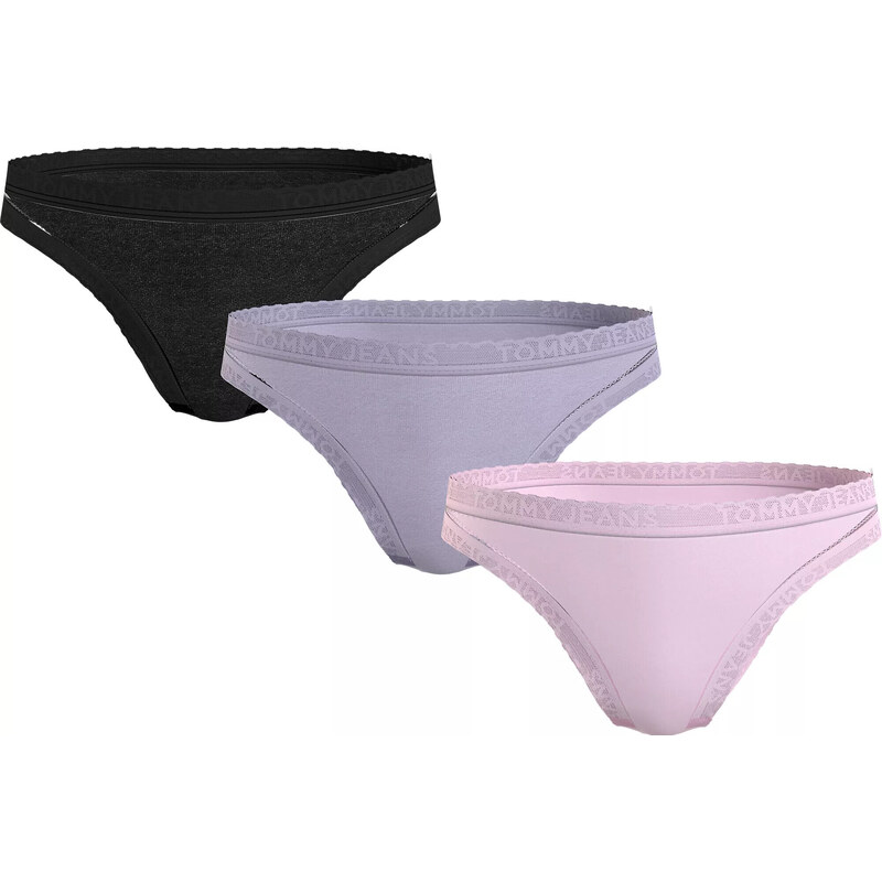 Dámské kalhotky 3Pack UW0UW05018 0V9 černé/fialové/sv. růžové -